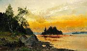 Mauritz Lindstrom Evening Colors on the Lake oil painting reproduction